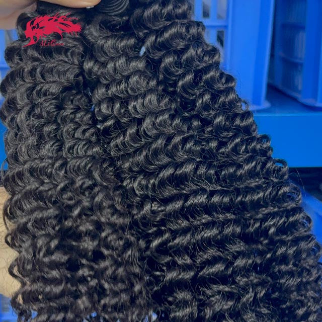 Ali Queen Kinky Curly Virgin Human Hair Bundle #1B Natural Black