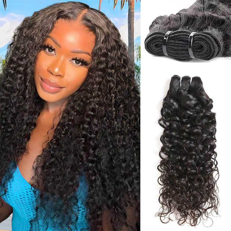 Ali Queen Water Wave Regular Raw Hair Natural Black One Bundle