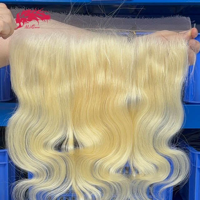 Ali Queen #613 Blonde 13x4 HD Body Wave Raw Hair Ear to Ear Frontal