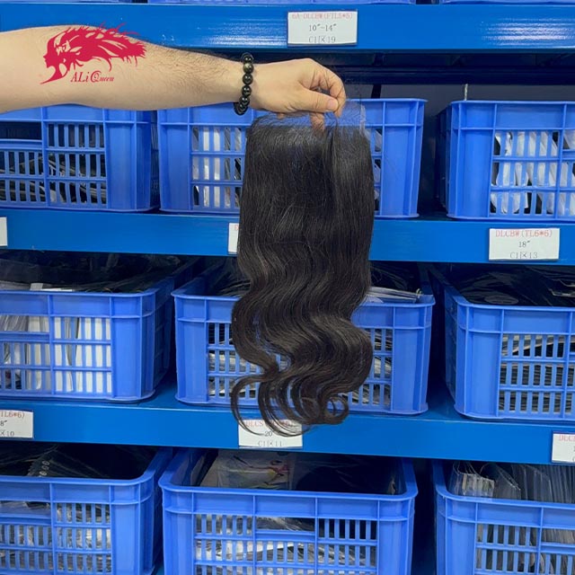 Ali Queen Free Part Body Wave Premium Raw Hair  6x6 HD Lace Closure