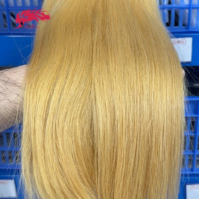 Ali Queen #27 Blonde Straight Super Double Drawn Raw Hair Bundle