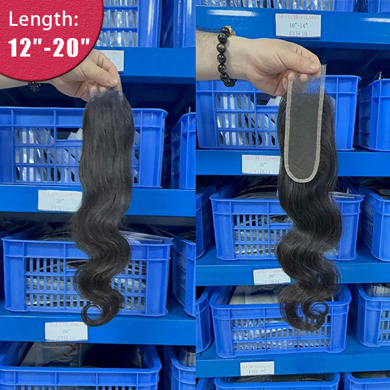 Ali Queen Body Wave Free Part Premium Raw Hair 2x6 HD Lace Closure