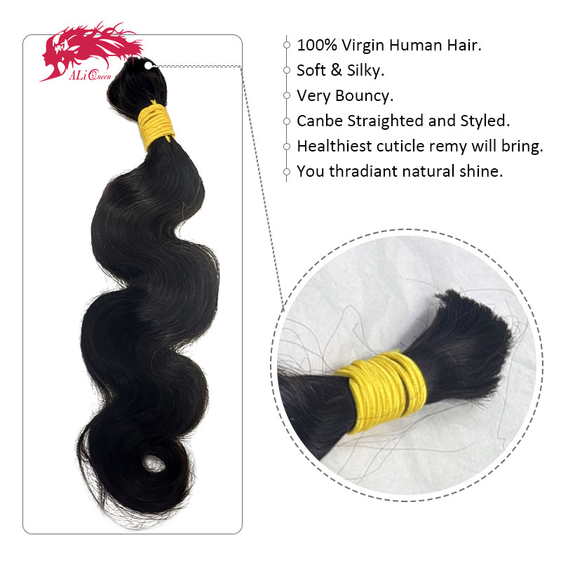 Ali Queen Body Wave Bulk Human Hair for Boho Knotless Braiding