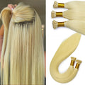 Ali Queen Straight Microlink I Tip Hair Extensions #613/#60/27#/#22/#18 Color