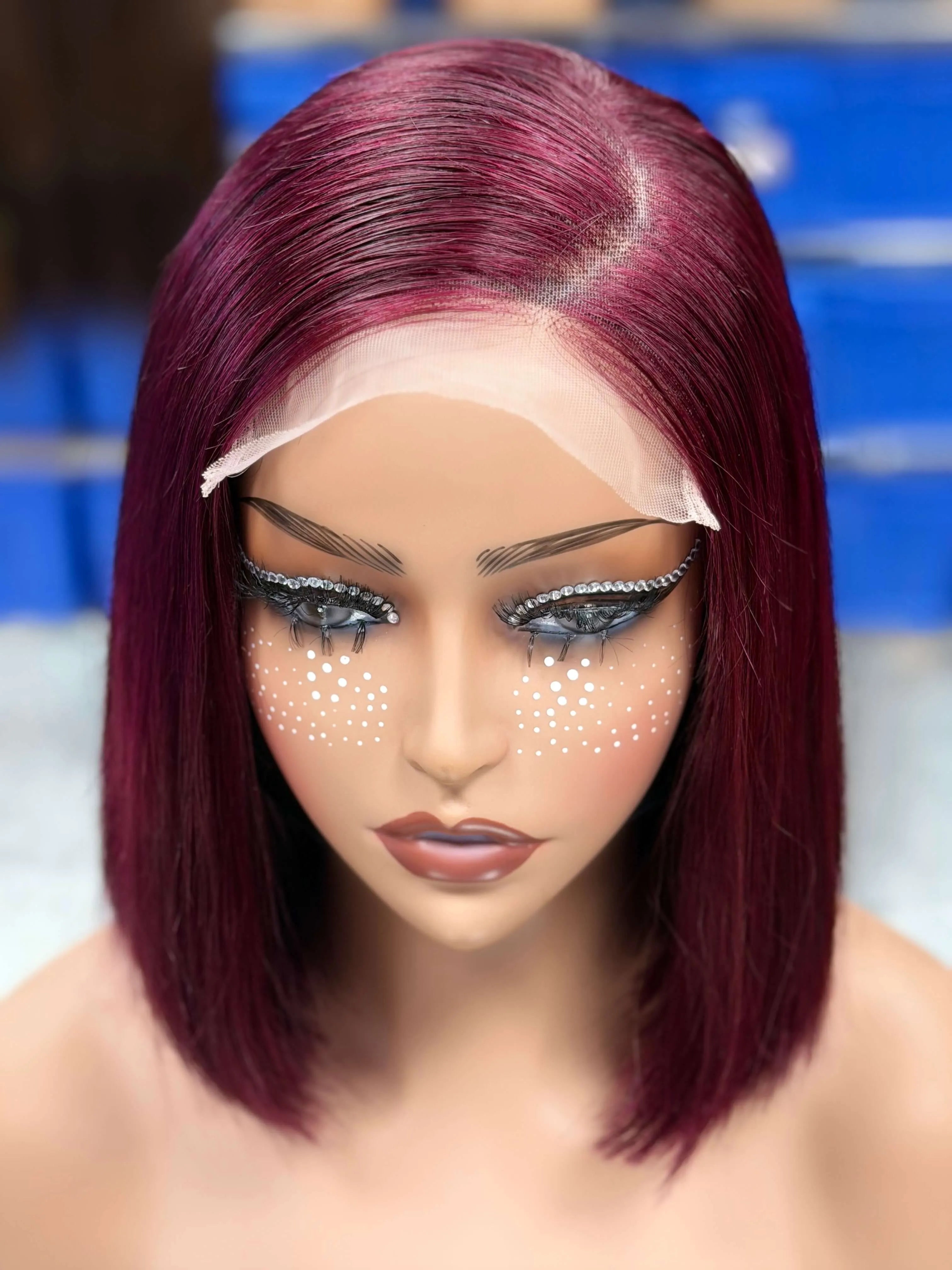 Ali Queen Straight Super Double Drawn Glueless Human Hair  5x5 Lace Bob Wig