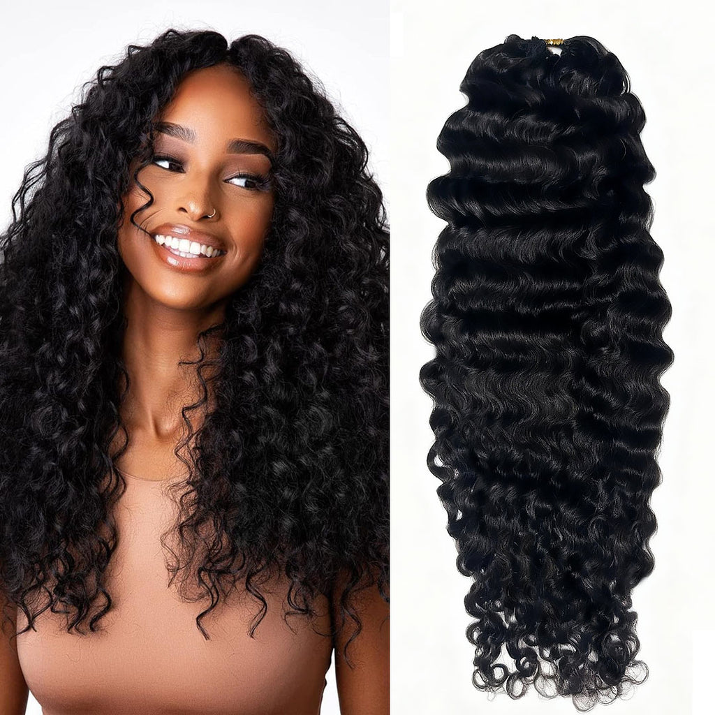 Ali Queen 12A Water Wave Feathering Crochet Human Hair Extension