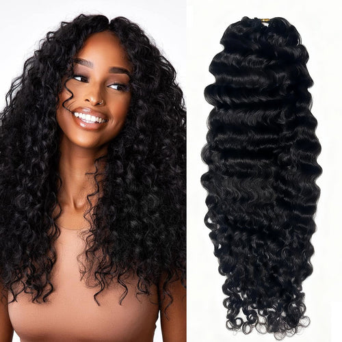 Ali Queen 12A Water Wave Feathering Crochet Human Hair Extension