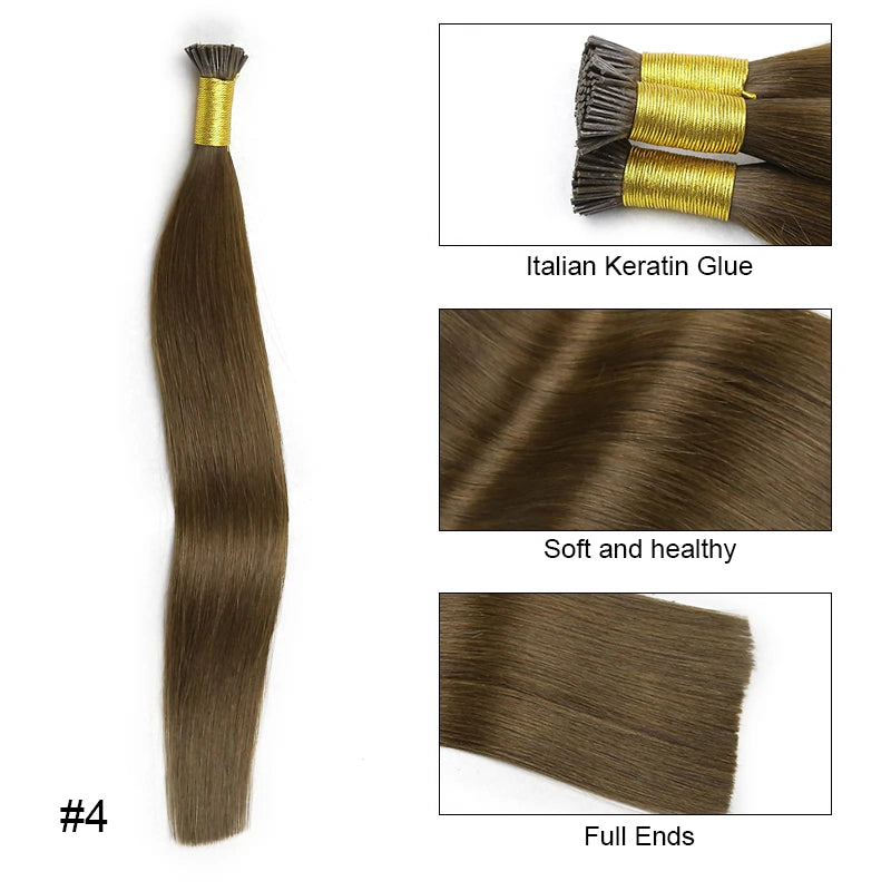 Ali Queen Straight Microlink I Tip Hair Extensions 100% Human Hair