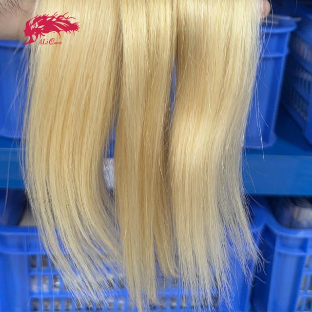Ali Queen 613 Blonde Straight Human Regular Virgin Hair Bundle