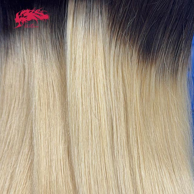 Ali Queen Straight Raw Double Drawn Mink Hair #1B/613 One Bundle