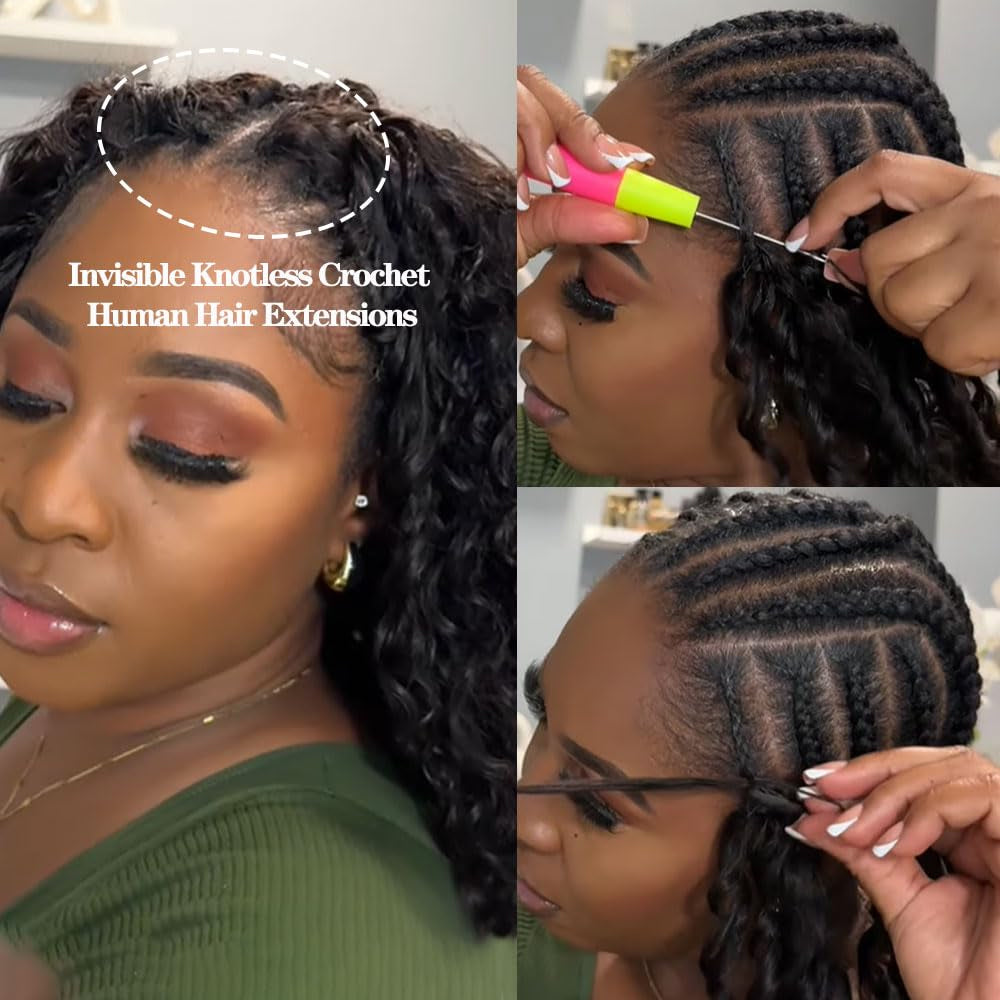 Ali Queen Deep Wave Crochet Human Hair for Boho Braids Extension