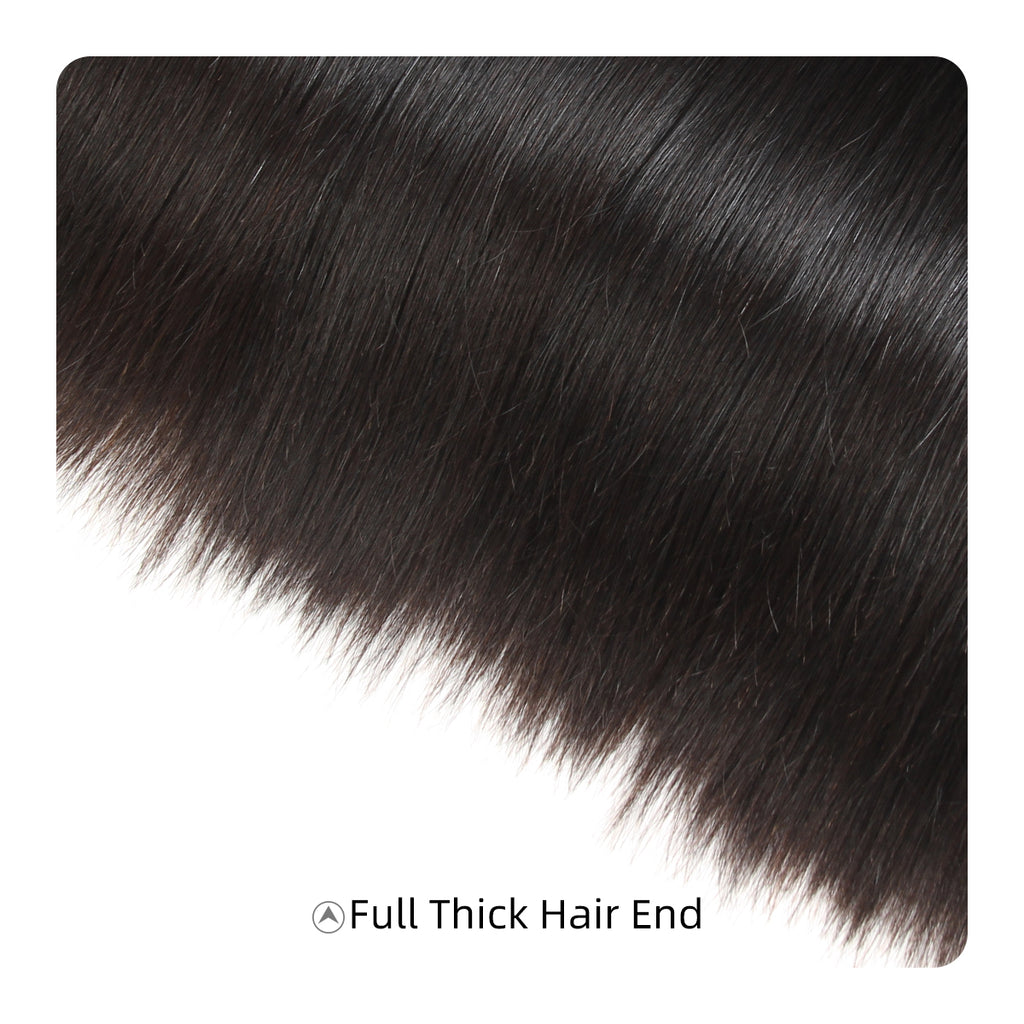 Ali Queen Straight Raw Double Drawn Mink Hair #1B Bundle 14-30 Inch