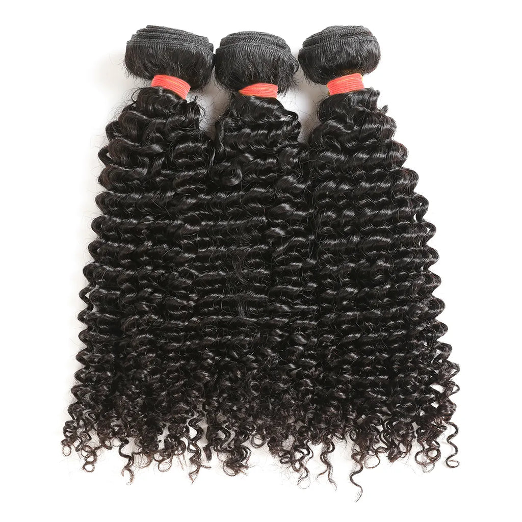 Ali Queen Kinky Curly Bouncy Raw Hair Bundle #1B Natural Black