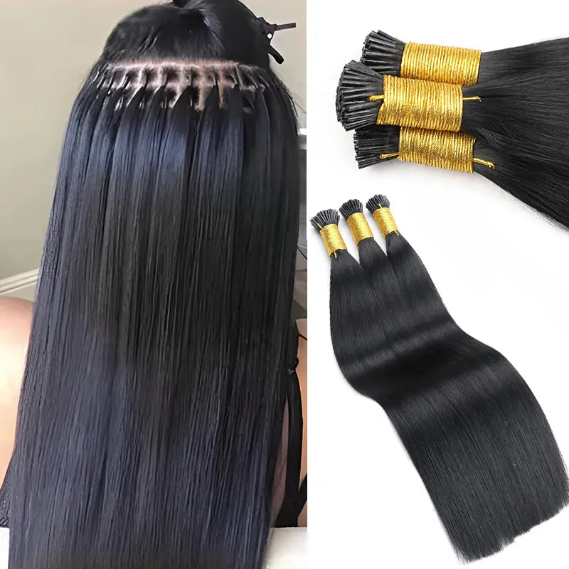 Ali Queen Straight Microlink I Tip Hair Extensions 100% Human Hair