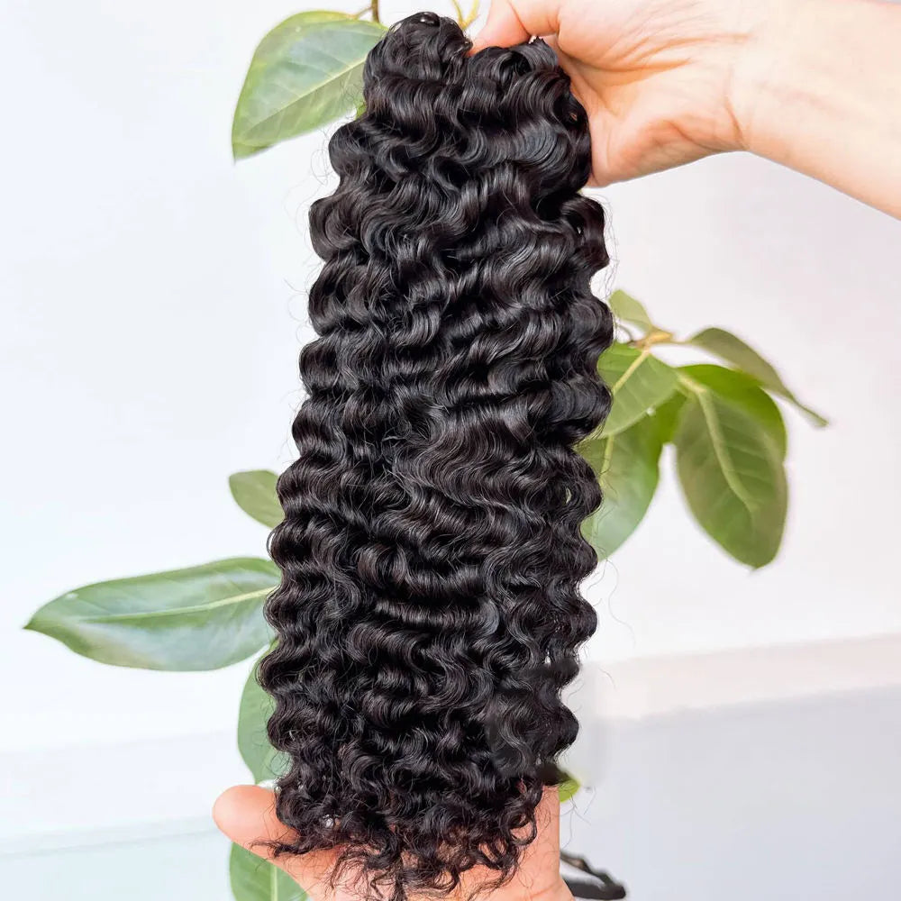 Ali Queen 12A Water Wave Feathering Crochet Human Hair Extension