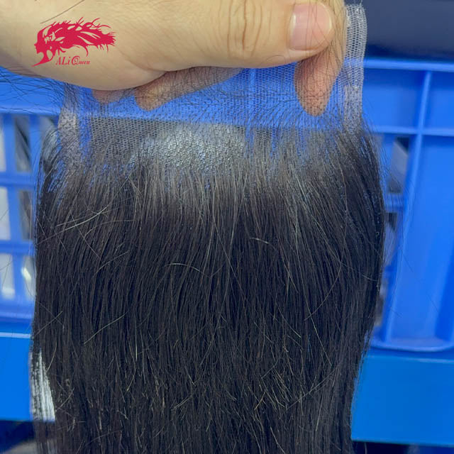 Ali Queen 4x4 HD Straight Human Virgin Hair Invisible Lace Closure