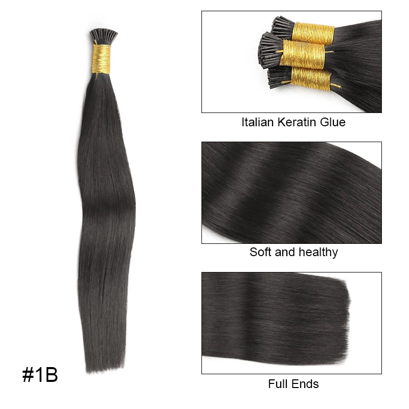Ali Queen Straight Microlink I Tip Hair Extensions 100% Human Hair
