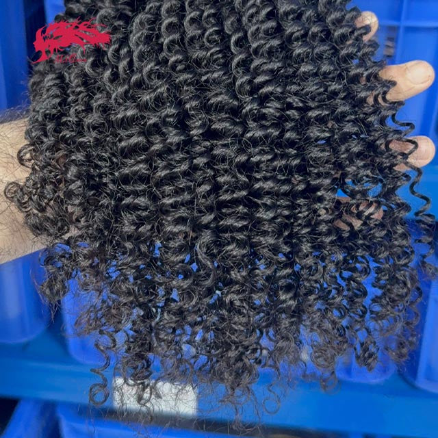 Ali Queen Kinky Curly Bouncy Raw Hair Bundle #1B Natural Black