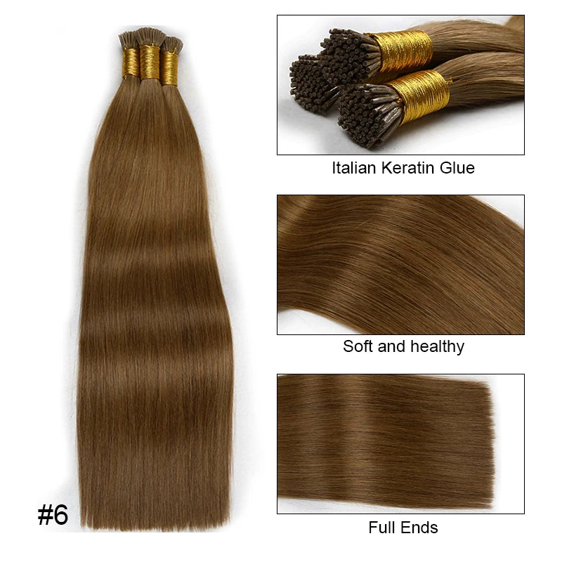 Ali Queen Straight Microlink I Tip Hair Extensions 100% Human Hair