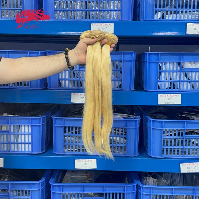 Ali Queen 613 Blonde Straight Human Regular Virgin Hair Bundle