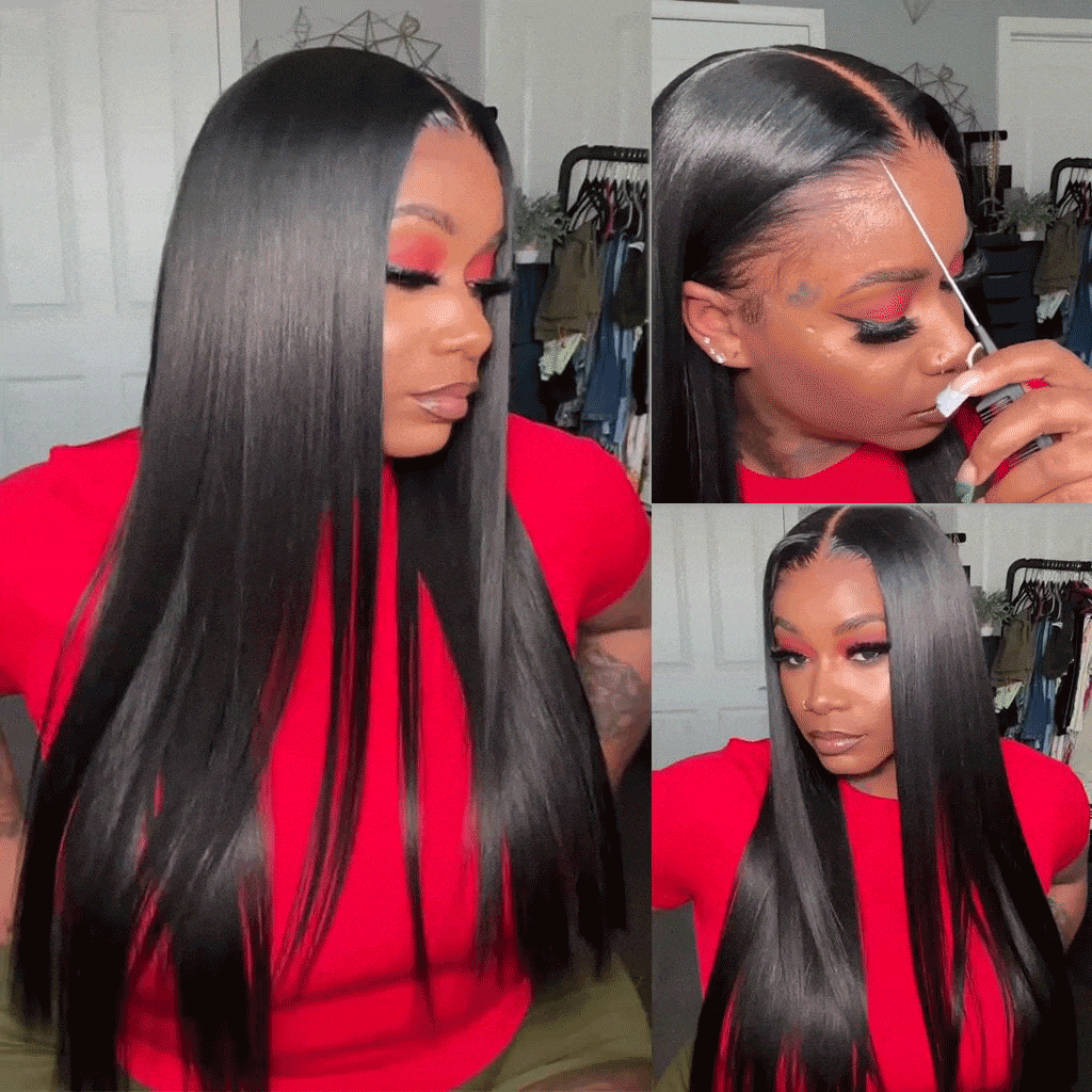Ali Queen Straight Hair Beginner Friendly Glueless Pre-cut 13x4/13x6 Lace Front Wear and Go Wig 180%