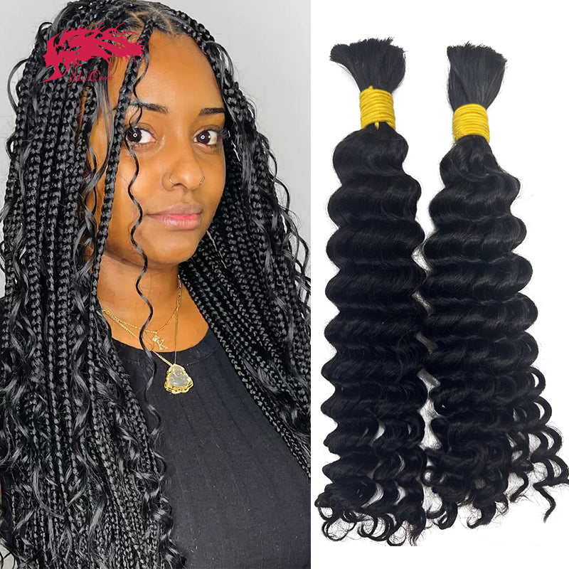 Ali Queen Bulk Hair For Braiding Deep Wave Human Hair No Weft
