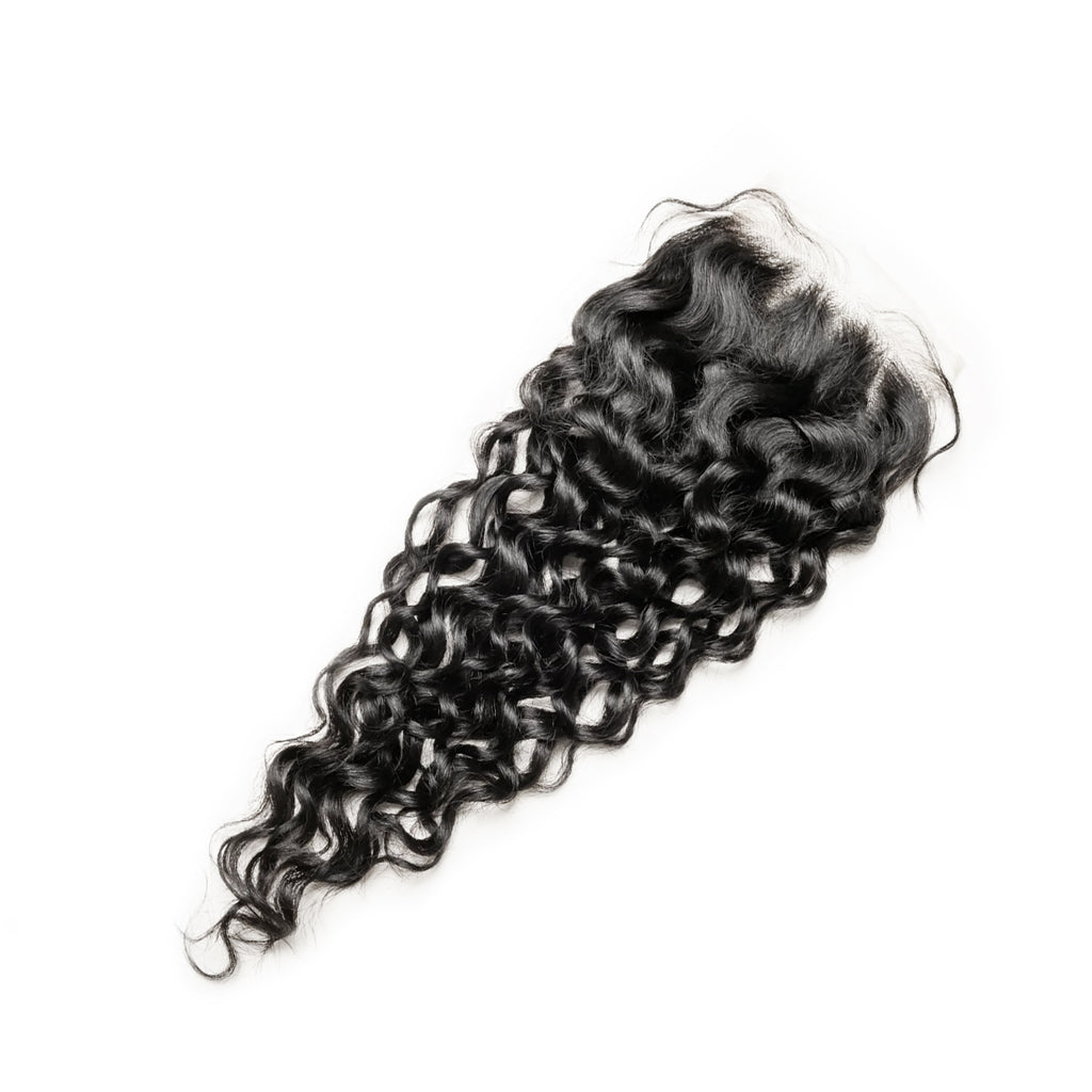 Ali Queen Water Wave Free Part Premium Raw Hair 4x4 HD Lace Closure