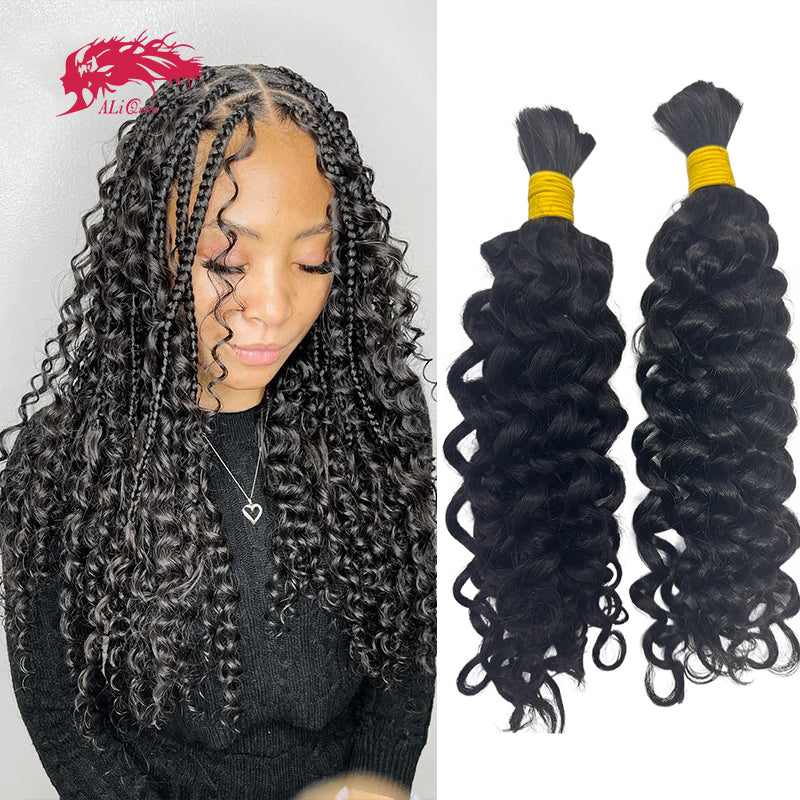 Ali Queen Water Wave Bulk hair Extensions for Braiding Boho Braids