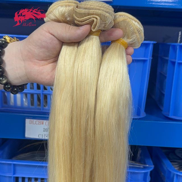 Ali Queen 613 Blonde Straight Human Regular Virgin Hair Bundle