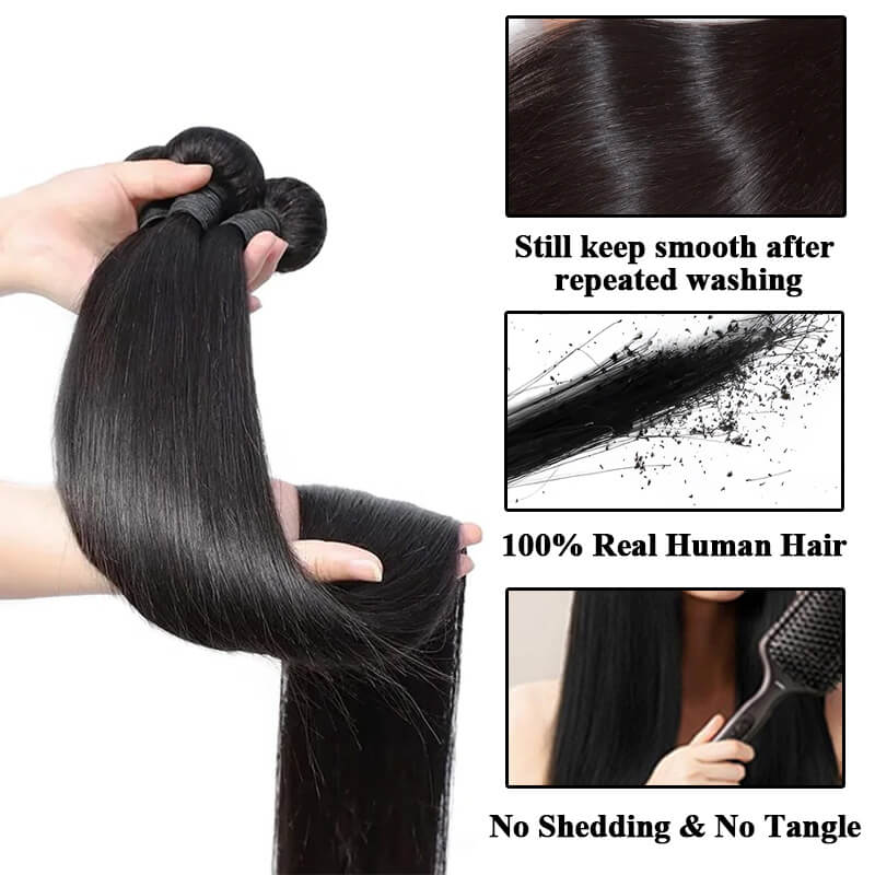 Ali Queen Straight Soft Silky Virgin Hair Tangle-Free Bundle
