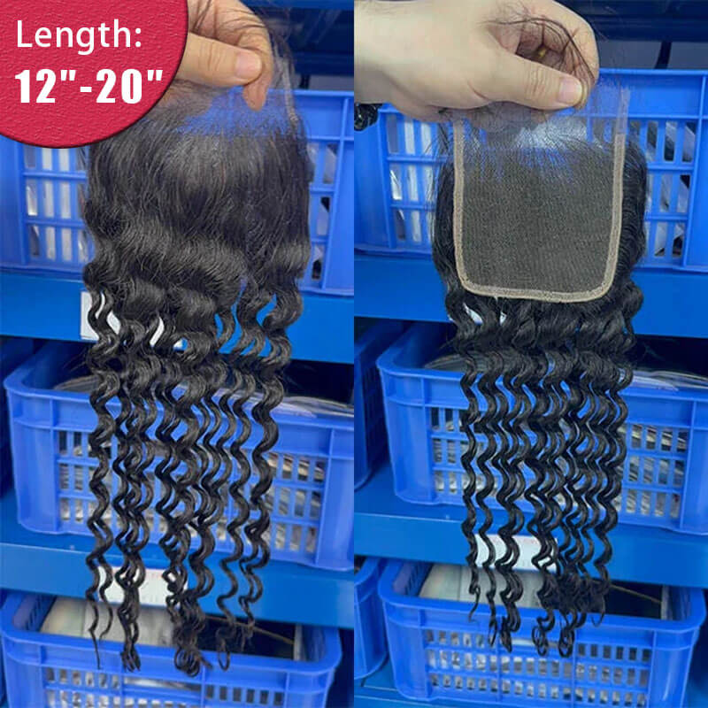 Ali Queen 4x4 HD Deep Wave 12a Grade Virgin Hair Lace Closure