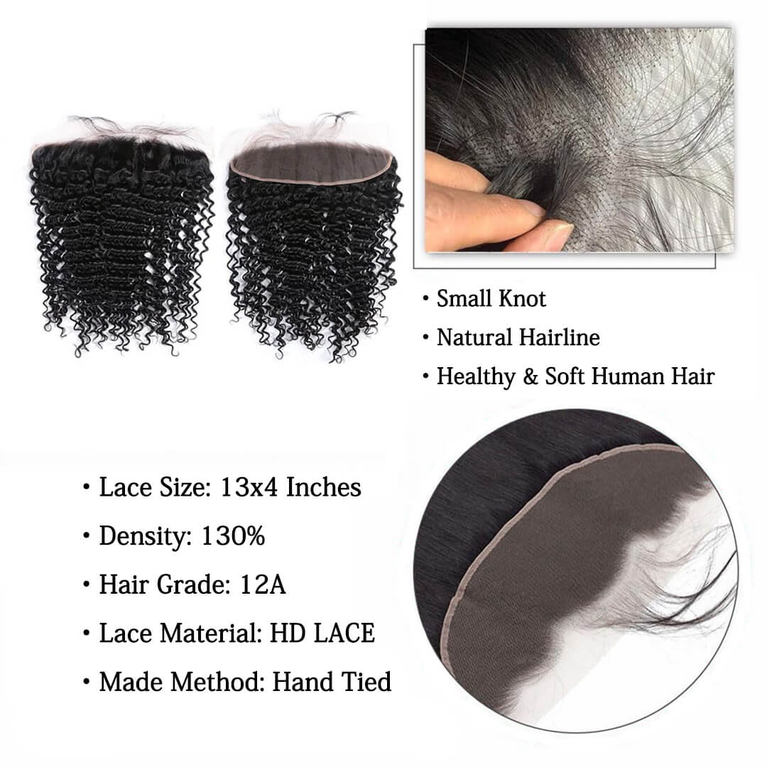 Ali Queen 13x4 Deep Wave Free Part HD Lace Frontal – 100% Virgin Hair