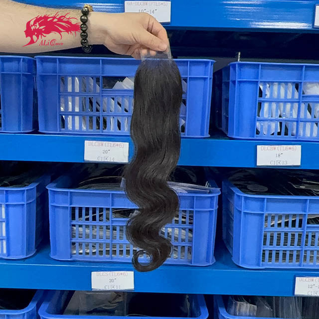 Ali Queen Body Wave Free Part Premium Raw Hair 2x6 HD Lace Closure