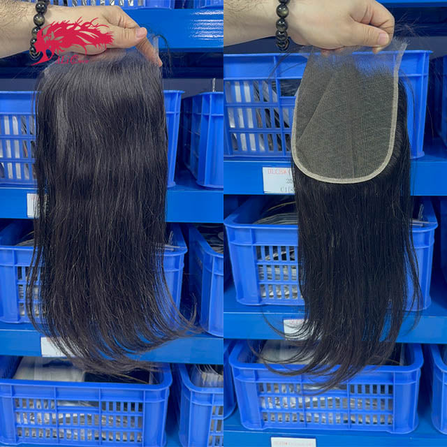 Ali Queen 6x6 HD Straight Virgin Hair Free Part Closure 130% Density