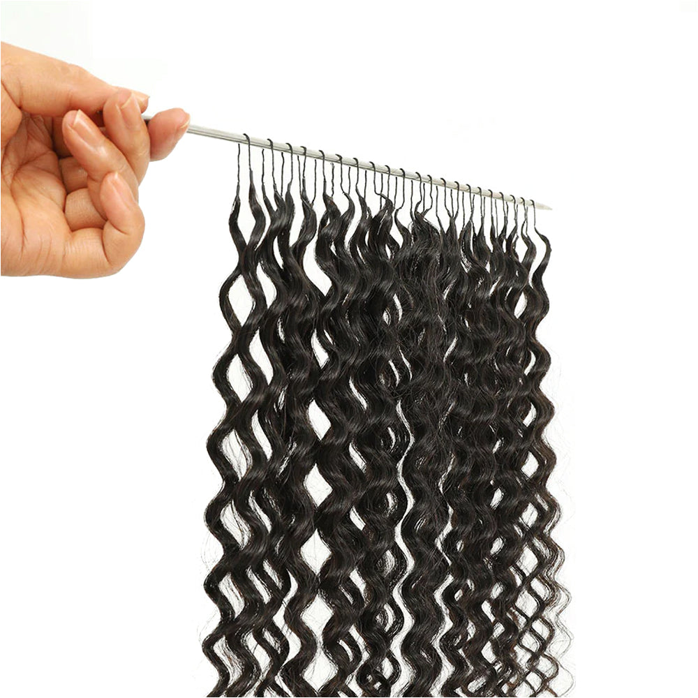 Ali Queen Deep Curly Knotless Pre-Separated Crochet Hair Extensions