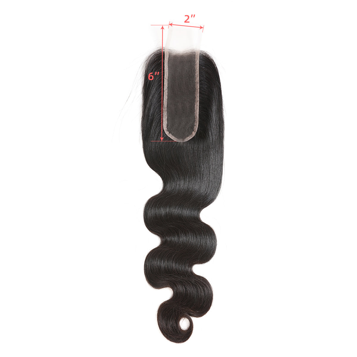 Ali Queen Body Wave Free Part Premium Raw Hair 2x6 HD Lace Closure