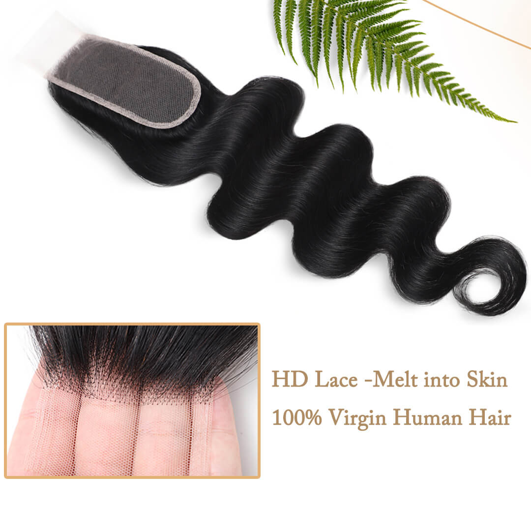 Ali Queen 2x6 HD Body Wave Virgin Hair Free Deep Part Lace Closure