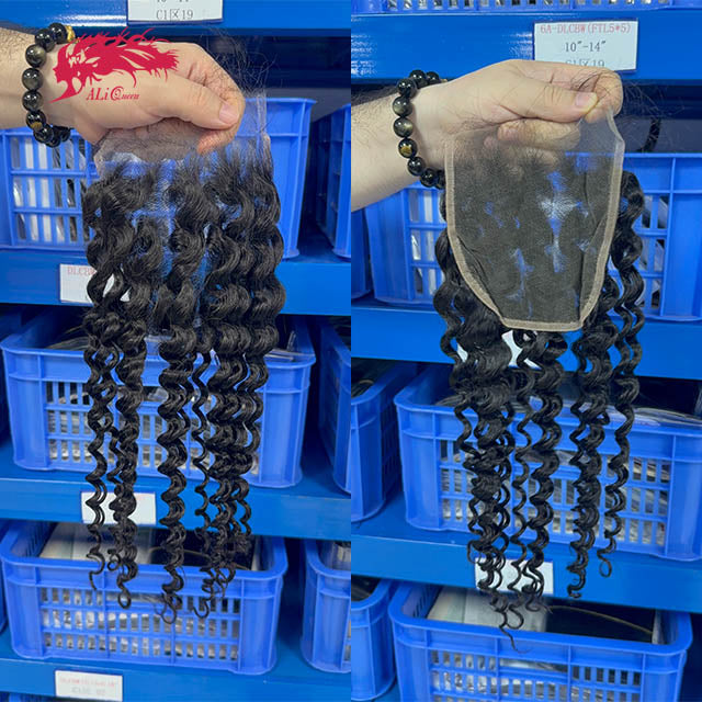 Ali Queen 100% Virgin Hair 5x5 HD Deep Wave Lace Closure