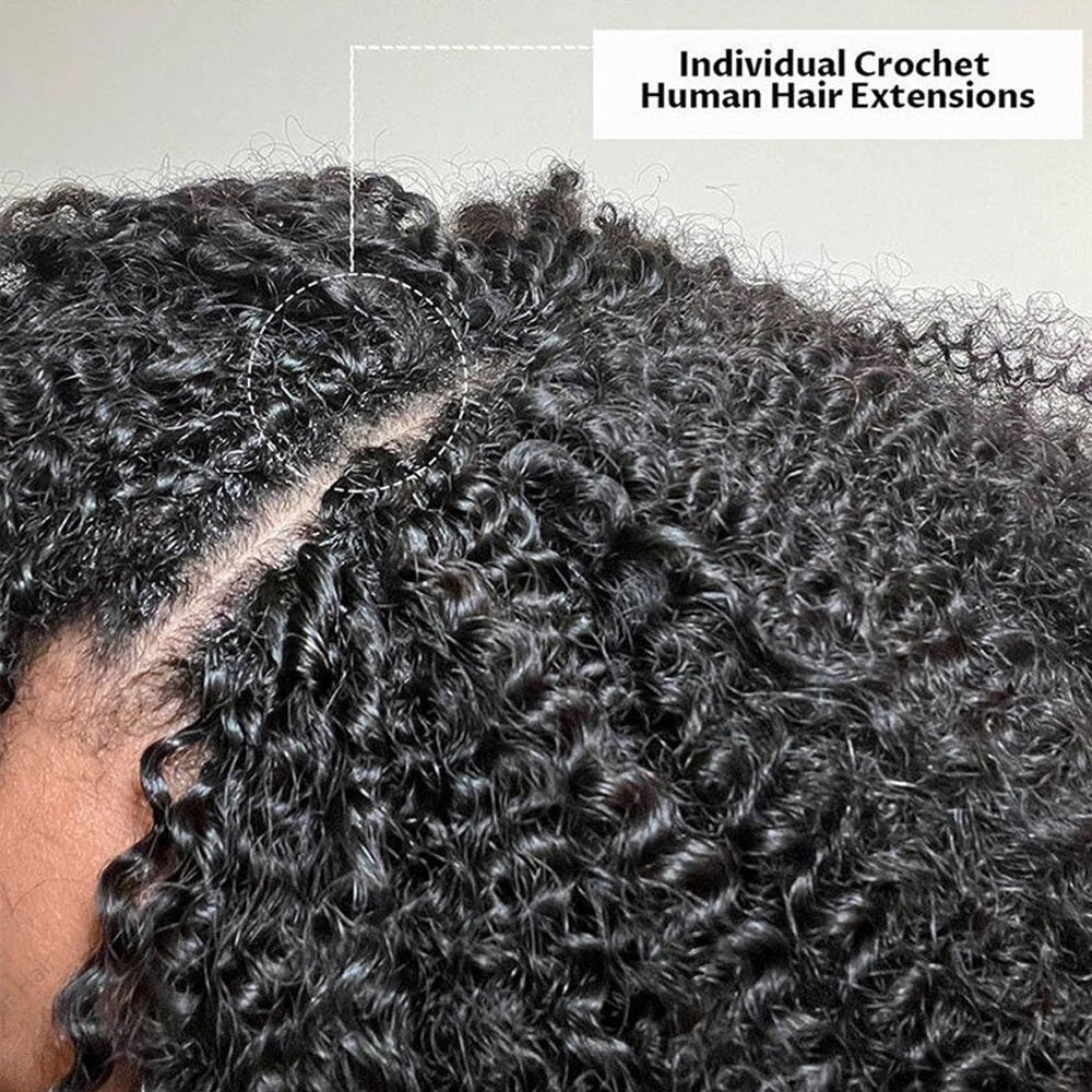 Ali Queen Crochet Hair Kinky Curly Feather Human Hair Extension
