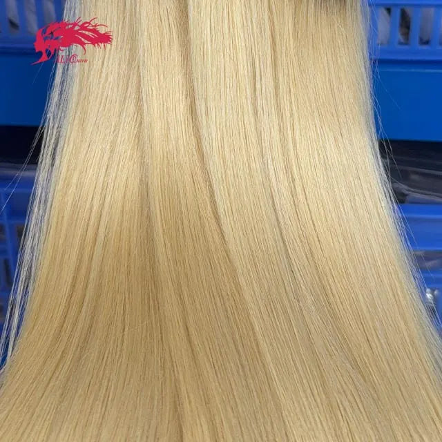 Ali Queen Straight Raw Double Drawn Mink Hair #1B/613 One Bundle