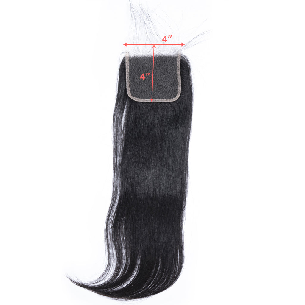 Ali Queen 4x4 HD Straight Free Part Premium Raw Hair Invisible Closure