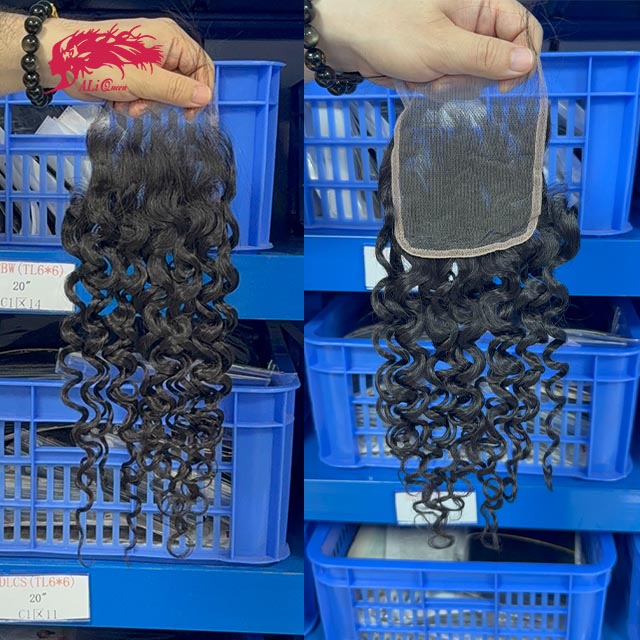 Ali Queen Water Wave Free Part Premium Raw Hair 4x4 HD Lace Closure
