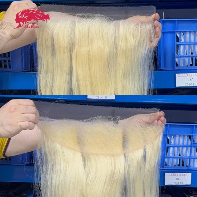 Ali Queen 13x4 HD Straight Premium Raw Hair Lace Frontal – #613 Blonde