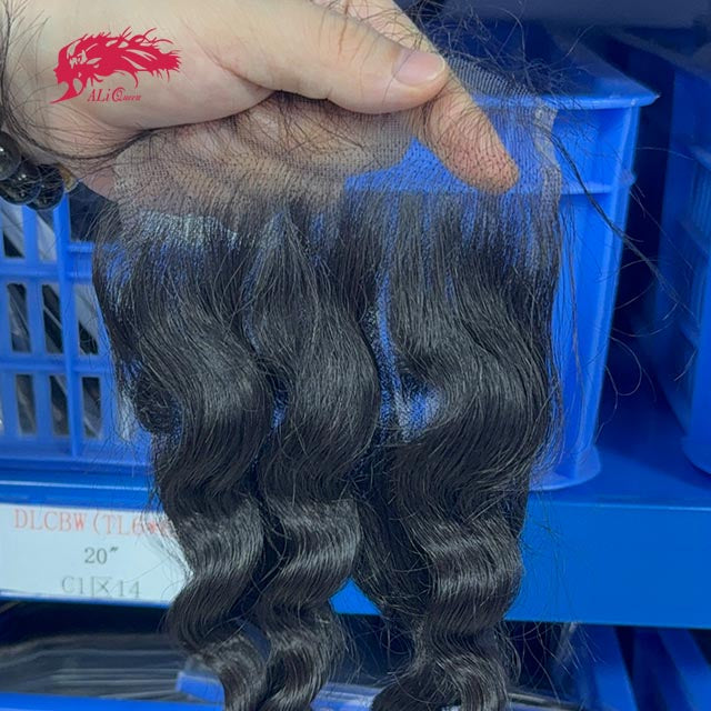 Ali Queen 5x5 HD Natural Wave Free Part Raw Hair Closure 12-20 Inch