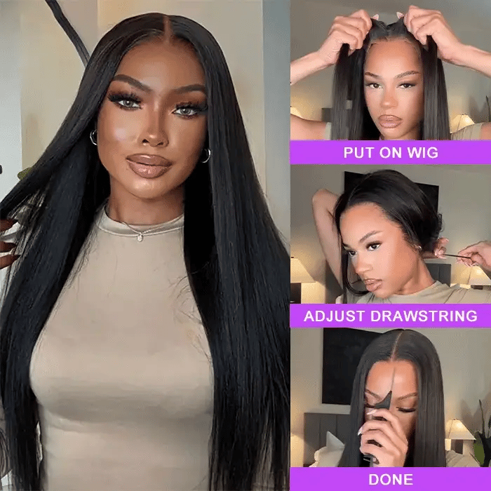 Ali Queen Straight Hair Beginner Friendly Glueless Pre-cut 13x4/13x6 Lace Front Wear and Go Wig 180%