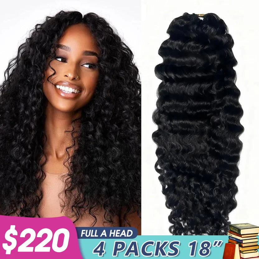Ali Queen 12A Water Wave Pre-separated Crochet Hair for Black Women